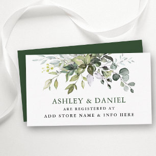 Watercolor Greenery Wedding Registry Enclosure Card