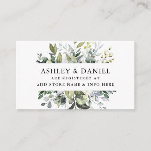 Watercolor Greenery Wedding Registry Enclosure Card