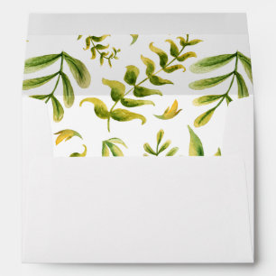 Watercolor Greenery Wedding Return Address Envelope