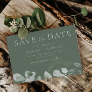 Watercolor Greenery Wedding Save The Date
