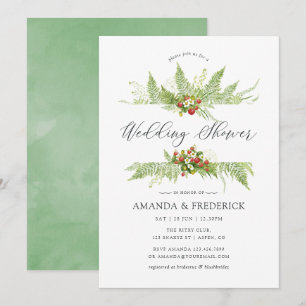 Watercolor Greenery Wedding Shower Invitation