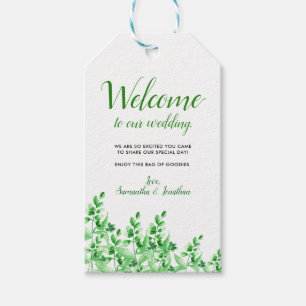Watercolor Greenery Welcome to our Wedding Gift Tags