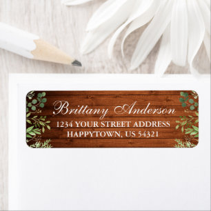 Watercolor Greenery Wood Eucalyptus Return Address