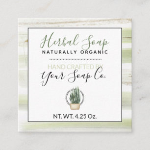 Watercolor Greens + Plant (Custom) #Soap Hang Tags