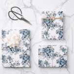 Watercolor Grey and Blue Floral Pattern Holiday Wrapping Paper Sheet<br><div class="desc">Add a beautiful floral accent to your gifts with these floral wrapper paper sheets. It features a watercolour pattern of blue flowers. Perfect for birthdays,  holidays,  weddings and more. Matching items are available.</div>