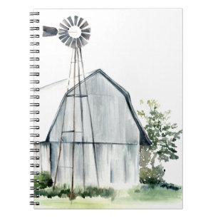 Watercolor Grey Barn Notebook
