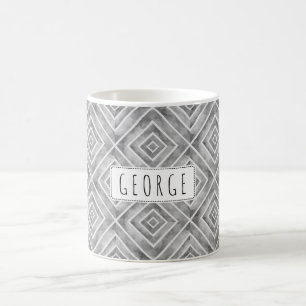 Watercolor grey geometric pattern coffee mug