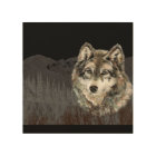 Watercolor Grey Grey Wolf Mountain Animal Art