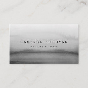Watercolor Grey Ombre Modern Business Card