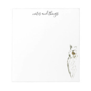 Watercolor Grey Owl Notepad