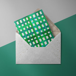 Watercolor grid – green holiday card
