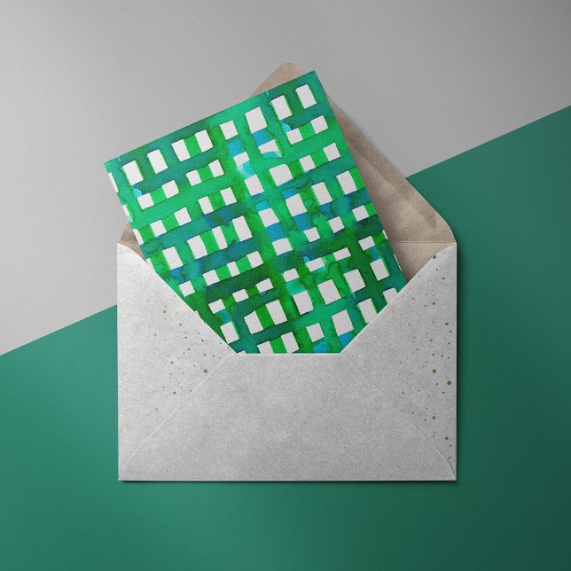 Watercolor grid – green holiday card (Creator Uploaded)