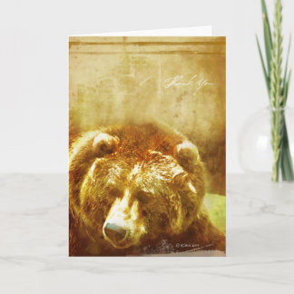 Watercolor Grizzly Thank You card