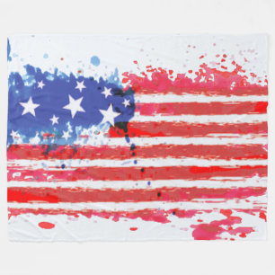 watercolor grunge American Flag blanket