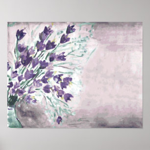 Watercolor grunge background with bells poster