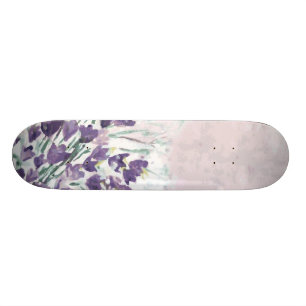 Watercolor grunge background with bells skateboard