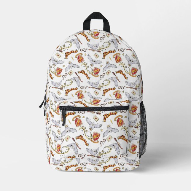 Watercolor GRYFFINDOR™ Hedwig Pattern Printed Backpack (Front)