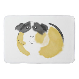 Watercolor Guinea Pig Bath Mat