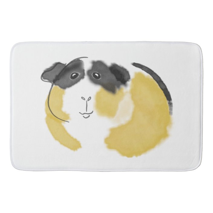 Watercolor Guinea Pig Bath Mat Zazzle.co.uk