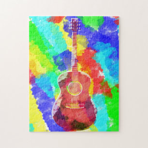 Watercolor Guitar Jigsaw Puzzle