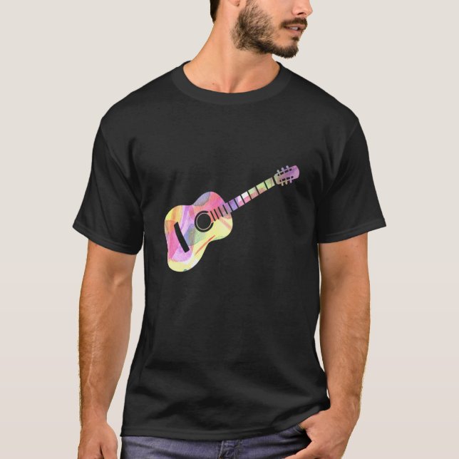 Watercolor Guitar Player Musician Music Guitarist  T-Shirt (Front)
