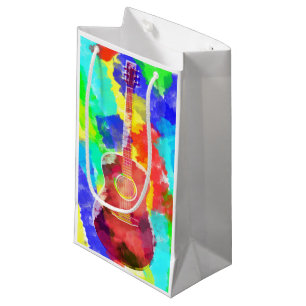 Watercolor Guitar Small Gift Bag