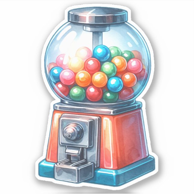 Watercolor Gumball Machine Bubble Gum (Front)