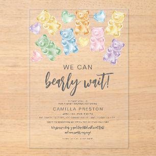 Watercolor Gummy Bears Baby Shower Acrylic Invitations