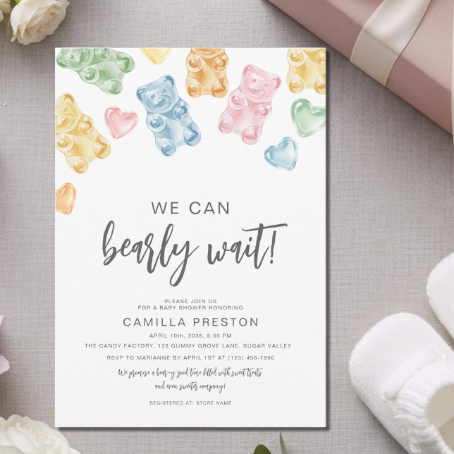 Watercolor Gummy Bears Baby Shower Invitation (Creator Uploaded)