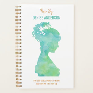 Watercolor Hair Stylist Beauty Salon Personalised Planner