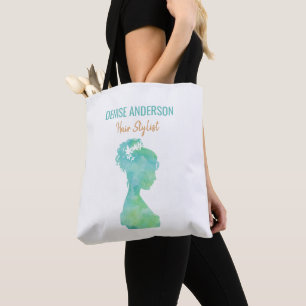 Watercolor Hair Stylist Beauty Salon Personalised Tote Bag