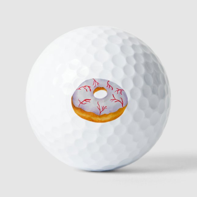 Watercolor Halloween Blood Shot Eye Doughnut Golf Balls (Front)