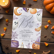 Watercolor Halloween Little Boo Baby Shower