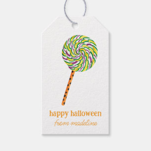 Watercolor Halloween Lollipop Cupcakes and Candy Gift Tags