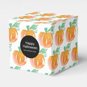 Watercolor Halloween Pumpkin Trick or Treat Candy Favour Box