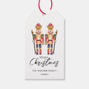 Watercolor Hand Drawn Christmas Nutcracker Gift Tags