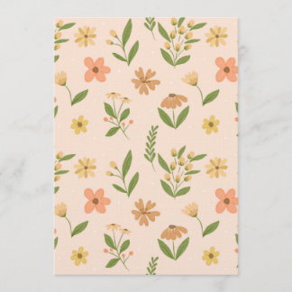 Watercolor Hand-Drawn Colorful Botanical Seamless  Invitation