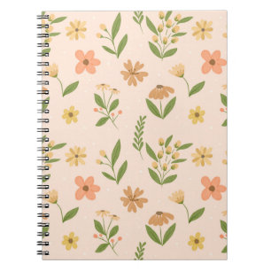 Watercolor Hand-Drawn Colorful Botanical Seamless Notebook