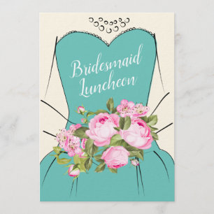 Watercolor Hand-Drawn Floral Bouquet Bridal Shower Invitation