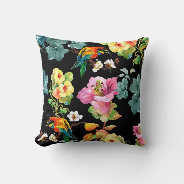 Watercolor hand drawn seamless colourful pattern w cushion (Front)