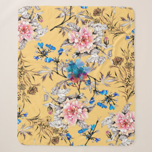 Watercolor hand drawn seamless pattern with beauti sherpa blanket