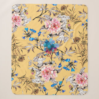 Watercolor hand drawn seamless pattern with beauti sherpa blanket