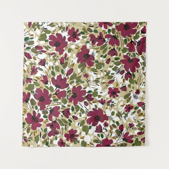 Watercolor hand drawn seamless pattern with beauti tapestry (Front)