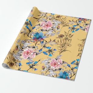 Watercolor hand drawn seamless pattern with beauti wrapping paper