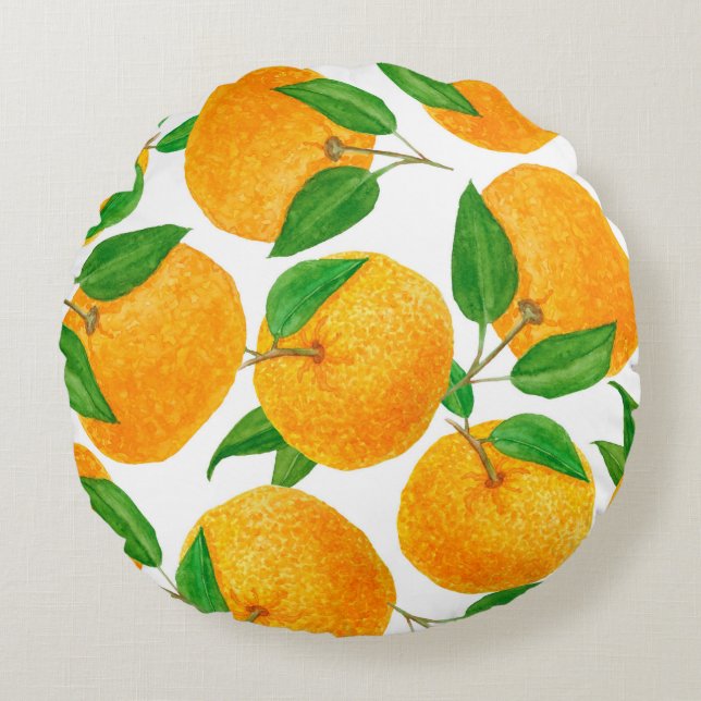 Watercolor hand drawn seamless pattern with bright round cushion (Front)
