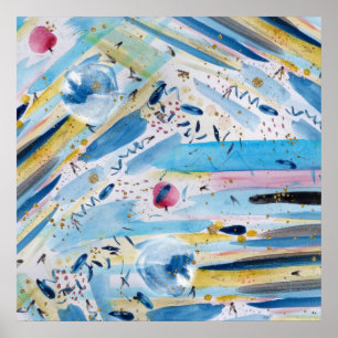 Watercolor hand paint abstract art poster