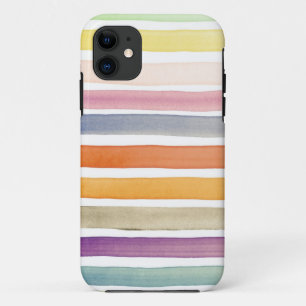 Watercolor hand painted brush strokes, banners. iPhone 11 case