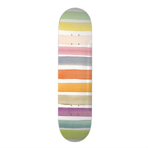 Watercolor hand painted brush strokes, banners. skateboard