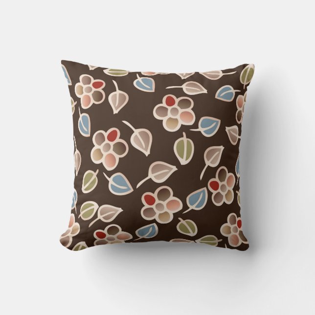 watercolor hand painted flower pillow (Front)