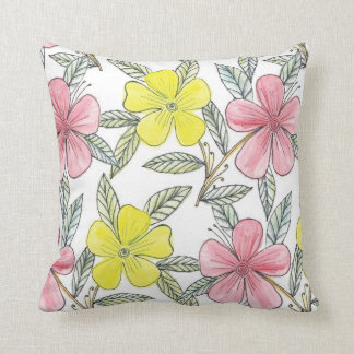 watercolor hand painted flower pillow